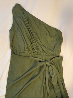 Olive Green One-Shoulder Mini Dress